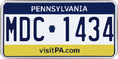 PA license plate MDC1434