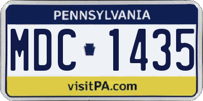 PA license plate MDC1435