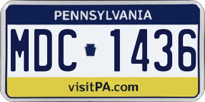 PA license plate MDC1436