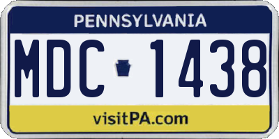 PA license plate MDC1438