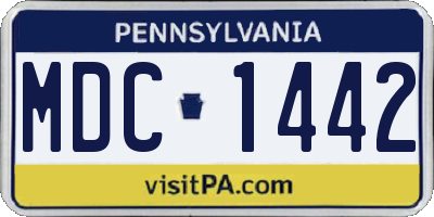 PA license plate MDC1442