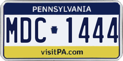 PA license plate MDC1444