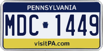 PA license plate MDC1449