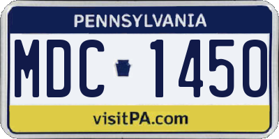 PA license plate MDC1450