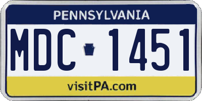 PA license plate MDC1451