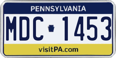 PA license plate MDC1453
