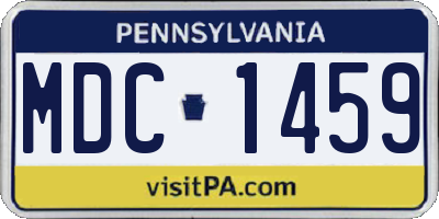 PA license plate MDC1459