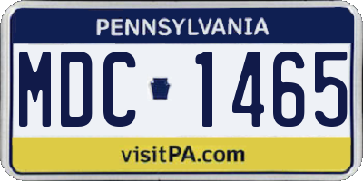 PA license plate MDC1465