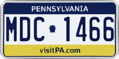 PA license plate MDC1466