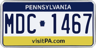 PA license plate MDC1467