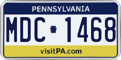 PA license plate MDC1468
