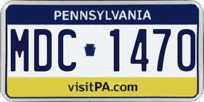 PA license plate MDC1470