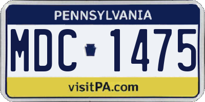 PA license plate MDC1475