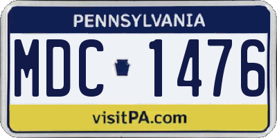 PA license plate MDC1476