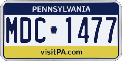 PA license plate MDC1477