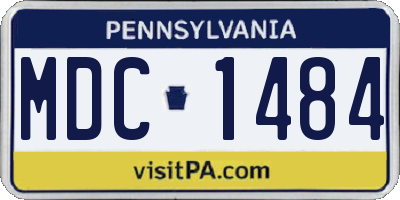 PA license plate MDC1484