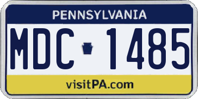 PA license plate MDC1485