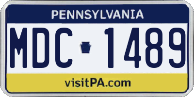 PA license plate MDC1489
