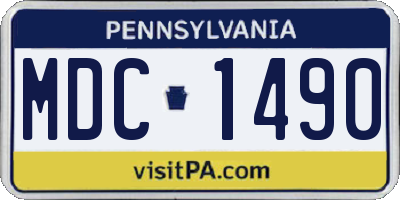 PA license plate MDC1490