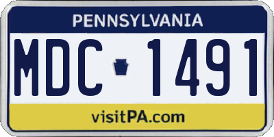 PA license plate MDC1491