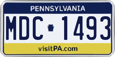 PA license plate MDC1493