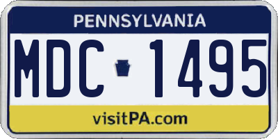 PA license plate MDC1495