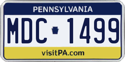 PA license plate MDC1499