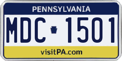 PA license plate MDC1501