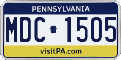 PA license plate MDC1505
