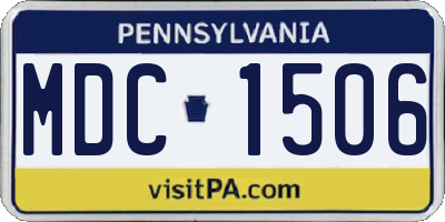 PA license plate MDC1506