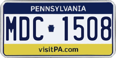 PA license plate MDC1508