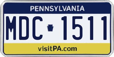 PA license plate MDC1511