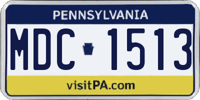 PA license plate MDC1513