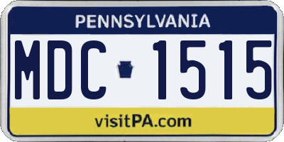PA license plate MDC1515