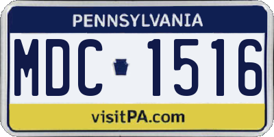 PA license plate MDC1516