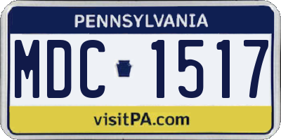 PA license plate MDC1517