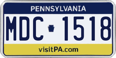 PA license plate MDC1518