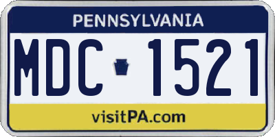PA license plate MDC1521