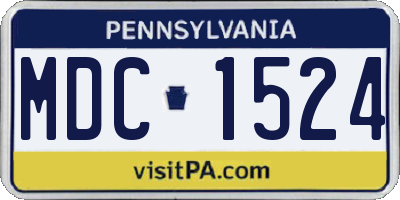 PA license plate MDC1524