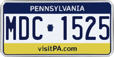 PA license plate MDC1525