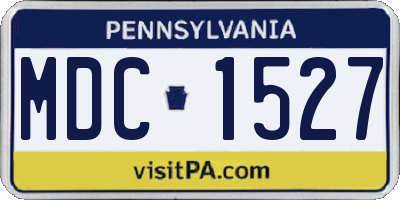 PA license plate MDC1527