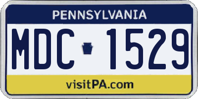 PA license plate MDC1529