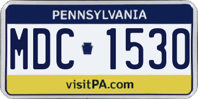 PA license plate MDC1530