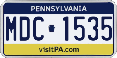 PA license plate MDC1535