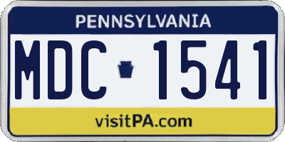 PA license plate MDC1541