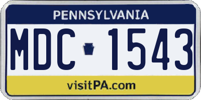 PA license plate MDC1543