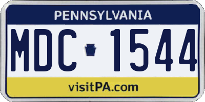 PA license plate MDC1544