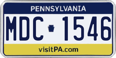 PA license plate MDC1546