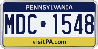 PA license plate MDC1548
