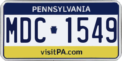 PA license plate MDC1549